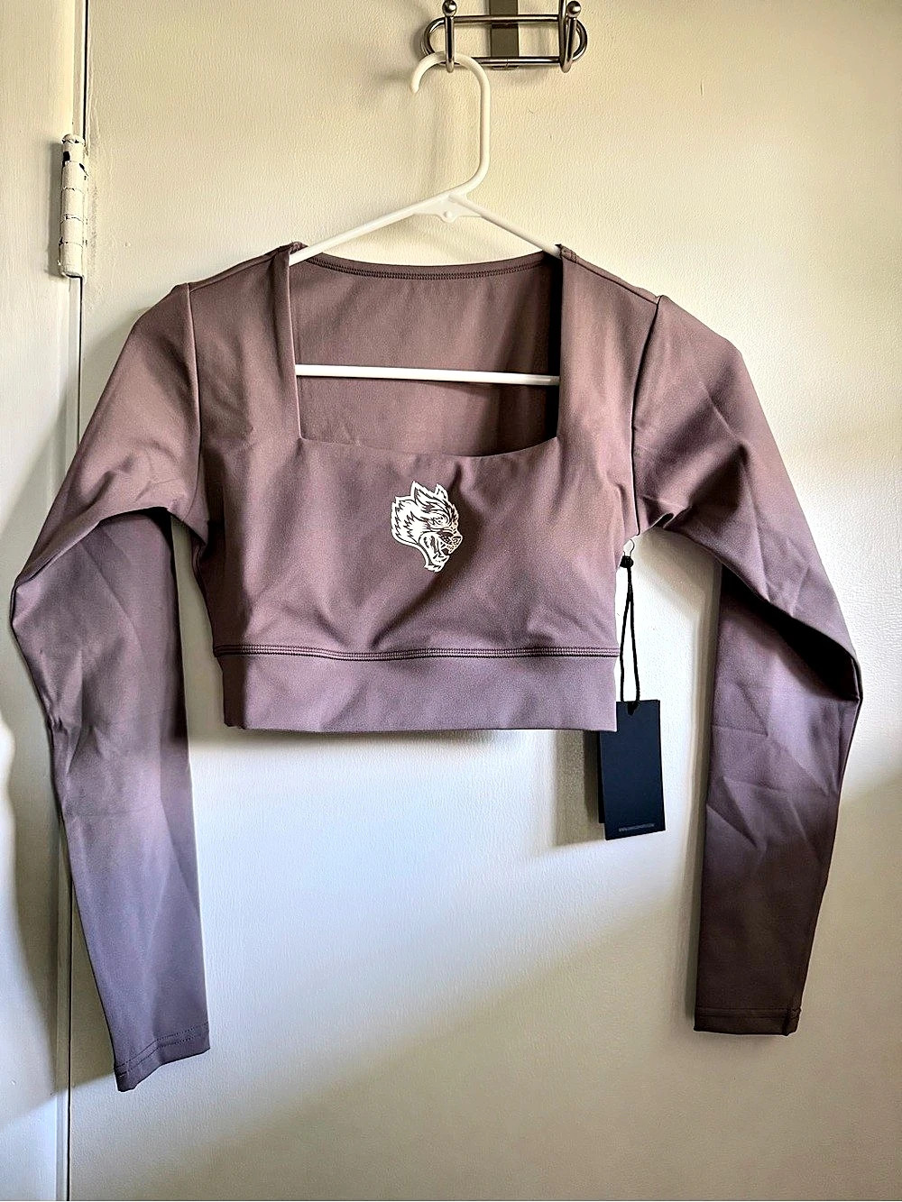 Darc Sport SHE Soul Jade Long Sleeve Energy Crop Top in Nirvana Gray, Small